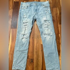 American Age Blue Skinny Jeans Distressed Style